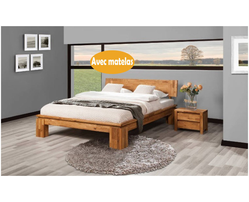 Un lit[roko160x190] 2places +1matelas(SC) + 1chevet