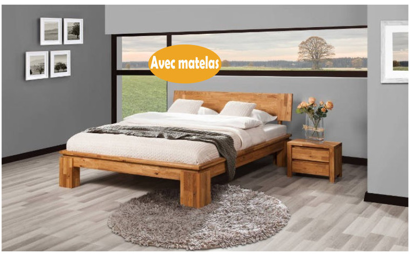 Un lit[roko160x190] 2places +1matelas(SC) + 1chevet