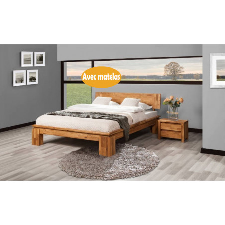 Un lit[roko160x190] 2places +1matelas(SC) + 1chevet